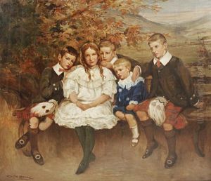 Portrait Of Marshall, Mary, Robert, Samuel And Alexander Liddell, The Children Of Mr And Mrs A.j. Liddell Of Pollokshields, Glasgow by Charles Ernest de Belle