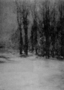 Paysage Forestier En Hiver by Charles Ernest de Belle
