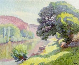 Arbre Au Bord De La Riviere by Marcel Belle