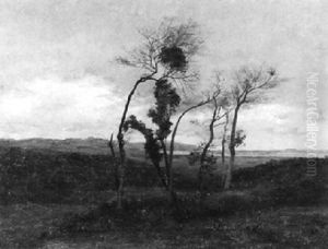 Kustenlandschaft Mit Baumgruppe by Leon Le Goaebe De Bellee