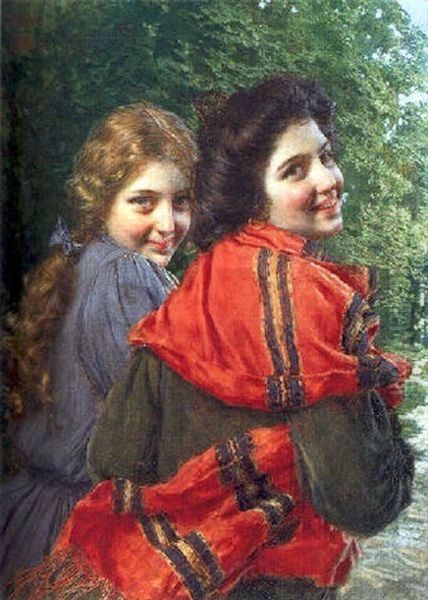 Deux Jeunes Filles Souriant - view 1