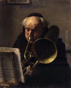 Tuba Spielender Monch