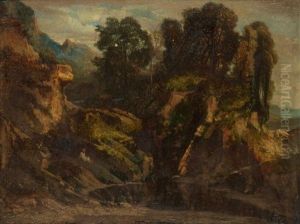 Paysage Aux Rochers by Jean Joseph Francois Bellel