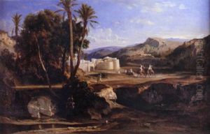 L'arrivee De La Caravane by Jean Joseph Francois Bellel