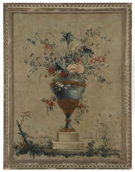 Still Life Of Spring Flowers In A Marble Urn - view 1