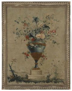 Still Life Of Spring Flowers In A Marble Urn by Michel Bruno Bellenge