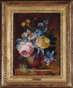 A Still Life Of Flowers In A Vase by Michel Bruno Bellenge