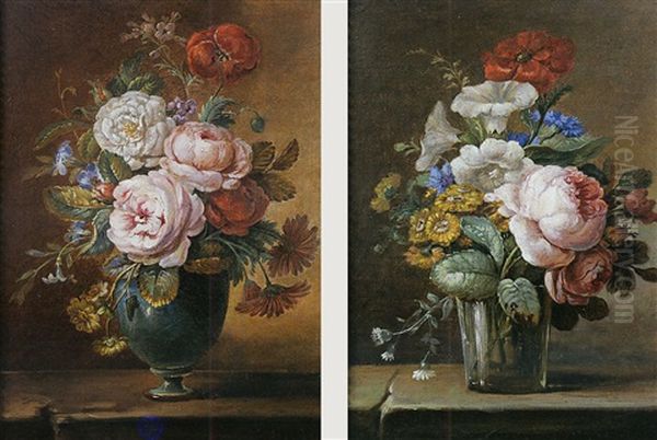 Nature Morte Au Bouquet De Fleurs Sur Un Entablement - view 1