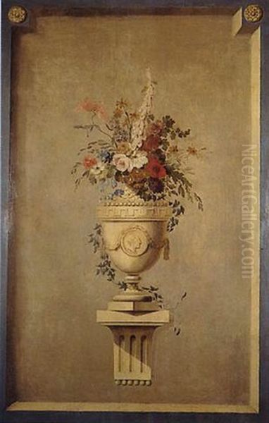 Vase De Fleurs En Marbre Sur Une Console - view 1