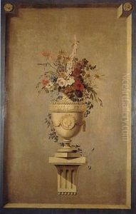 Vase De Fleurs En Marbre Sur Une Console