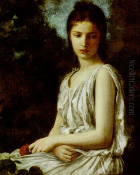 Girl With Rose - view 1
