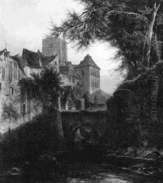 Blick Auf Das Geburtshaus Der Mutter Des Kunstlers Im Abendlicht - view 1