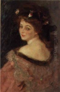 Portrait Of An Elegant Beauty by Albert De Belleroche