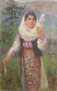 Peasant With Distaff