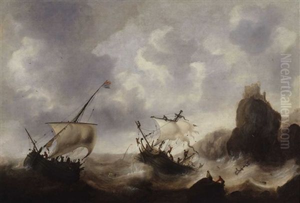 A Shipwreck In A Stormy Sea - view 1