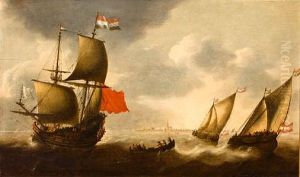 Shipping Outside Flushing Harbor by Jacob Adriaenz. Bellevois