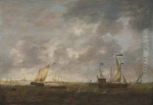 The Zeeland Fleet On The Merwede, Dordrecht In The Distance