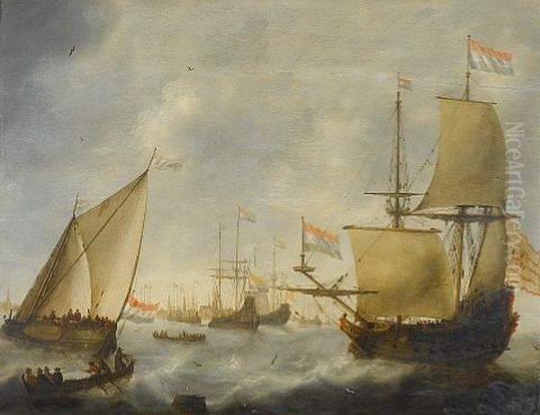 Dutch Shipping In Choppy Seas - view 1