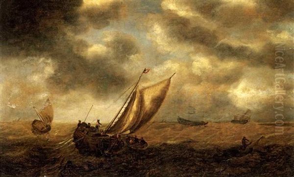 Segelschiffe Auf Rauher See - view 1