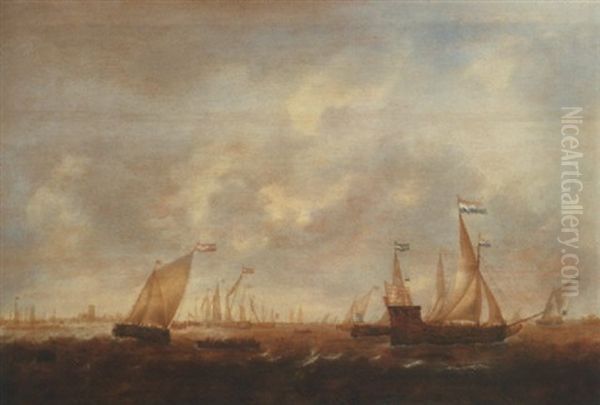 The Zeeland Fleet On The Merwede, Dordrecht In The Distance - view 1