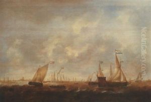 The Zeeland Fleet On The Merwede, Dordrecht In The Distance