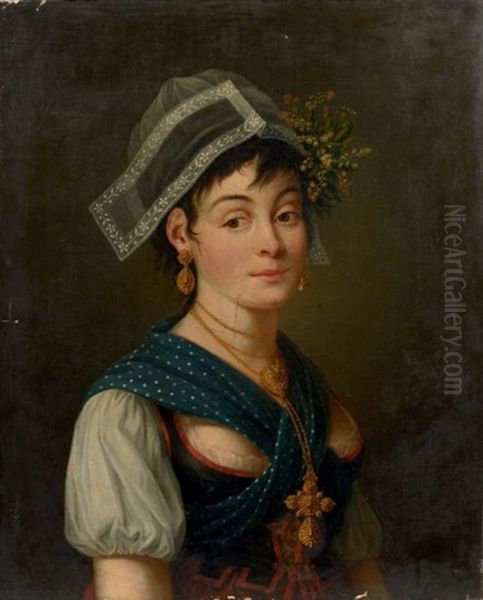 Portrait De Jeune Fille En Costume Normand - view 1