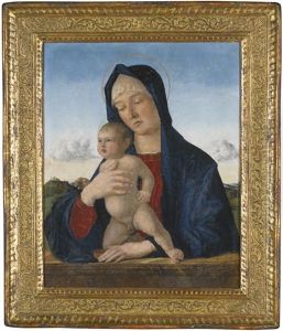 The Madonna And Child, Half-length, Against A Parapet, With A Landscape Behind