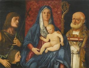 The Madonna And Child, Flanked By Saint John The Baptist