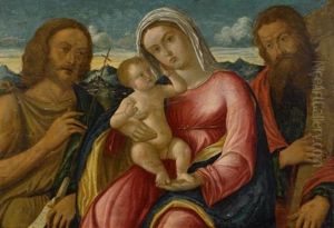 Maria Mit Jesusknaben, Johannes Dem Taufer Und Heiligem Andreas by Giovanni Bellini