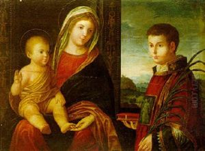 The Madonna And Child With Saints Sebastian And Roch by Giovanni Bellini