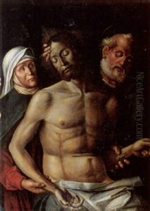 Der Tote Christus Von Seiner Mutter Und Dem Apostel Petrus Gehalten by Jacopo Bellini