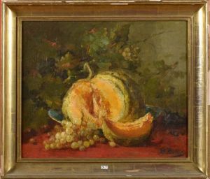 Nature Morte Au Melon Et Aux Raisins by Hubert Bellis