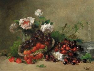 Reiches Fruchtestilleben Und Ein Straus Von Rosen Reiches Fruchtestilleben Und Ein Straus Von Rosen