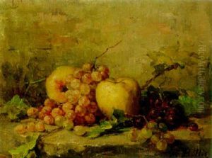 Apples And Grapes On A Stone Ledge Apples And Grapes On A Stone Ledge