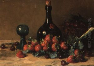 Still Life With Strawberries And Cherries by Hubert Bellis
