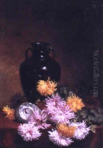 Still Life With Flowers And A Jar by Hubert Bellis