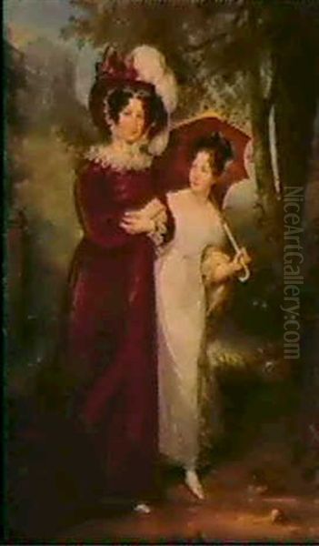Portrait De La Baronne De Coussay Et De Sa Fille, La Future Marquise De La Rochejacquelein - view 1