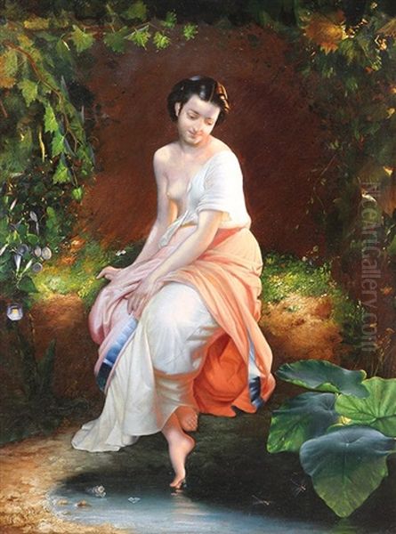 Untitled (lady Seated By A Pond) - view 1