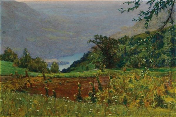 Italian Summer Landscape With A View Of Lake Como - view 1
