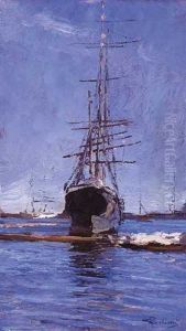 Sailing Ship At Anchor by Giorgio Belloni