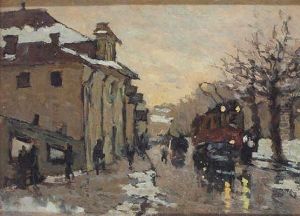 A Tram In A Winter Street