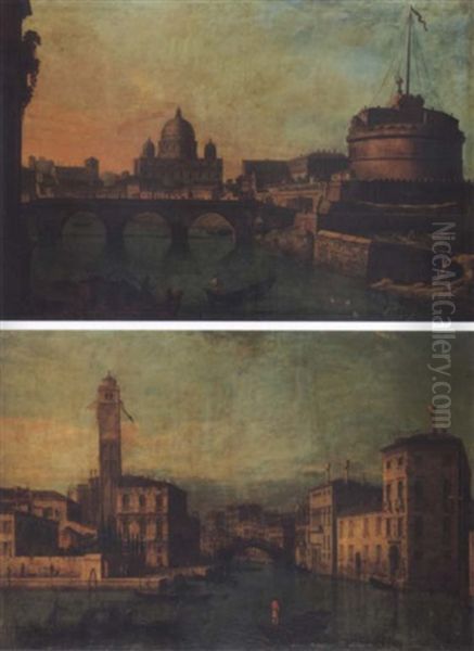 View Of Rome With The Castel S. Angelo With Saint Peter's In The Background - view 1