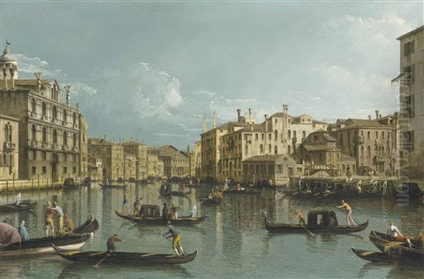 The Grand Canal, Venice, Looking North From The Palazzo Contarini Dagli Scrigni To The Palazzo Rezzonico - view 1