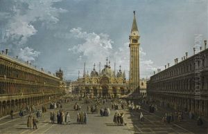 Venice, Piazza San Marco Looking East Towards The Basilica by Bernardo Bellotto