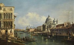 The Grand Canal, Venice, Looking Toward Santa Maria Della Salute by Bernardo Bellotto
