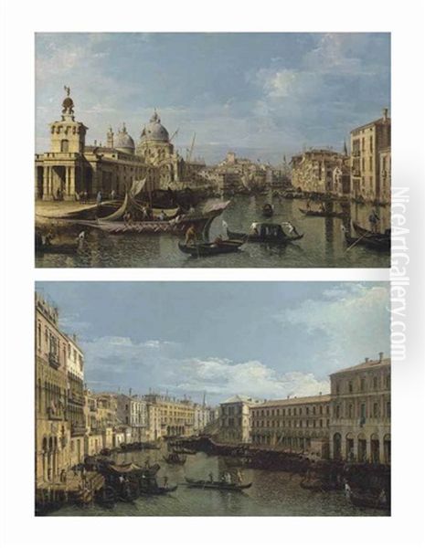 Venice: The Entrance To The Grand Canal; And The Grand Canal From The Ca' Da Mosto To The Fabbriche Nuove, With The Rialto Bridge - view 1