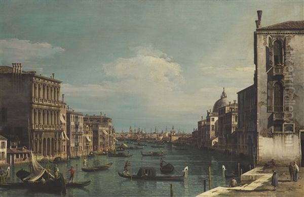 Venice, A View Of The Grand Canal Looking East From The Campo Di San Vio, To The Left The Palazzo Correr - view 1