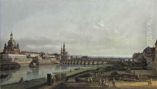 Dresden From The Right Bank Of The Elbe Above The Augustus Bridge - view 1
