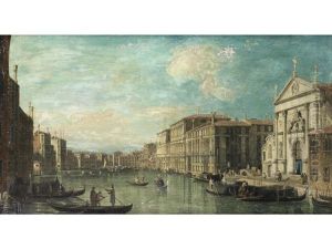 The Grand Canal, Venice, With The Church Of San Stae In The Foreground by Bernardo Bellotto