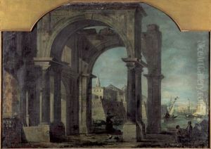 Venezianisches Capriccio Mit Saulenportikus